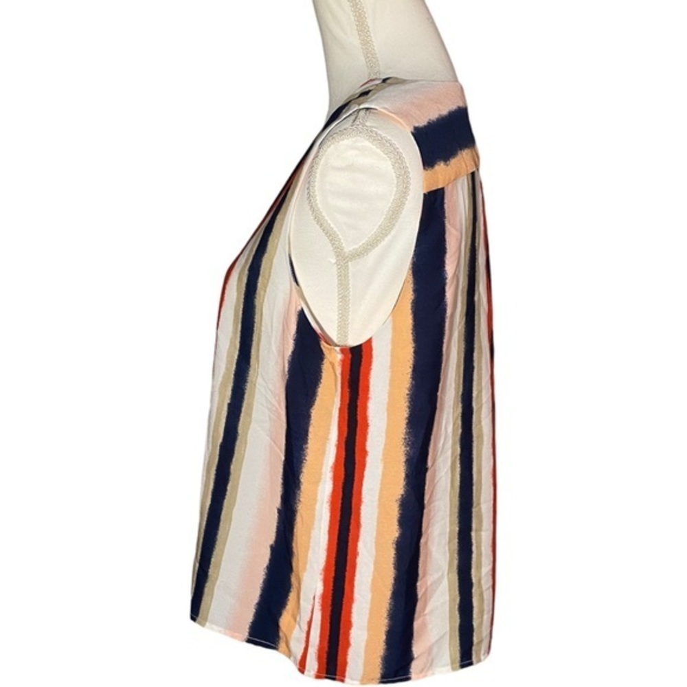 Alex‎ Marie Rainbow Stripe Sleeveless Cami Tank Top Blouse - Picture 2 of 6